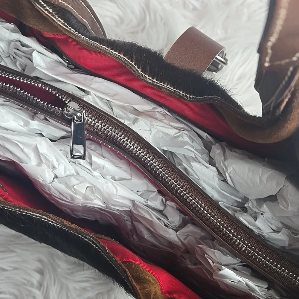 Cavalcanti Calf Hair Cow NWT Genuine Leather Hobo Bag
